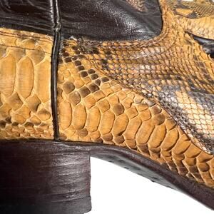 Justin Leather Snakeskin  8695 Brown Tan Western Cowboy Boots 8.5 D